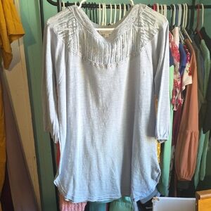 Chic Light Blue Women's Tunic